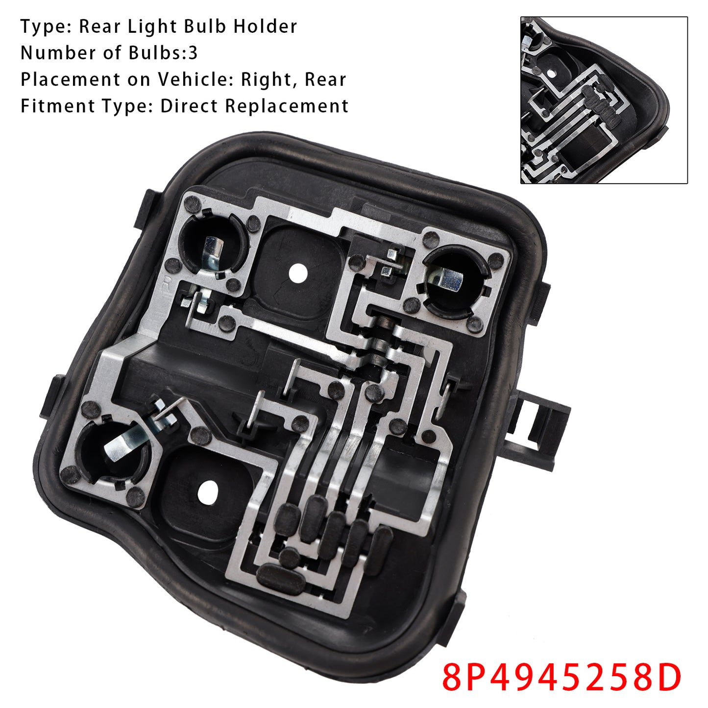 Right Rear Light Bulb Holder 2009-2013(8PA) Audi A3 5 DOOR Sportback 8P4945258D