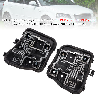 Left+Right Rear Light Bulb Holder 2009-2013(8PA) Audi A3 5 DOOR Sportback 8P4945257D 8P4945258D