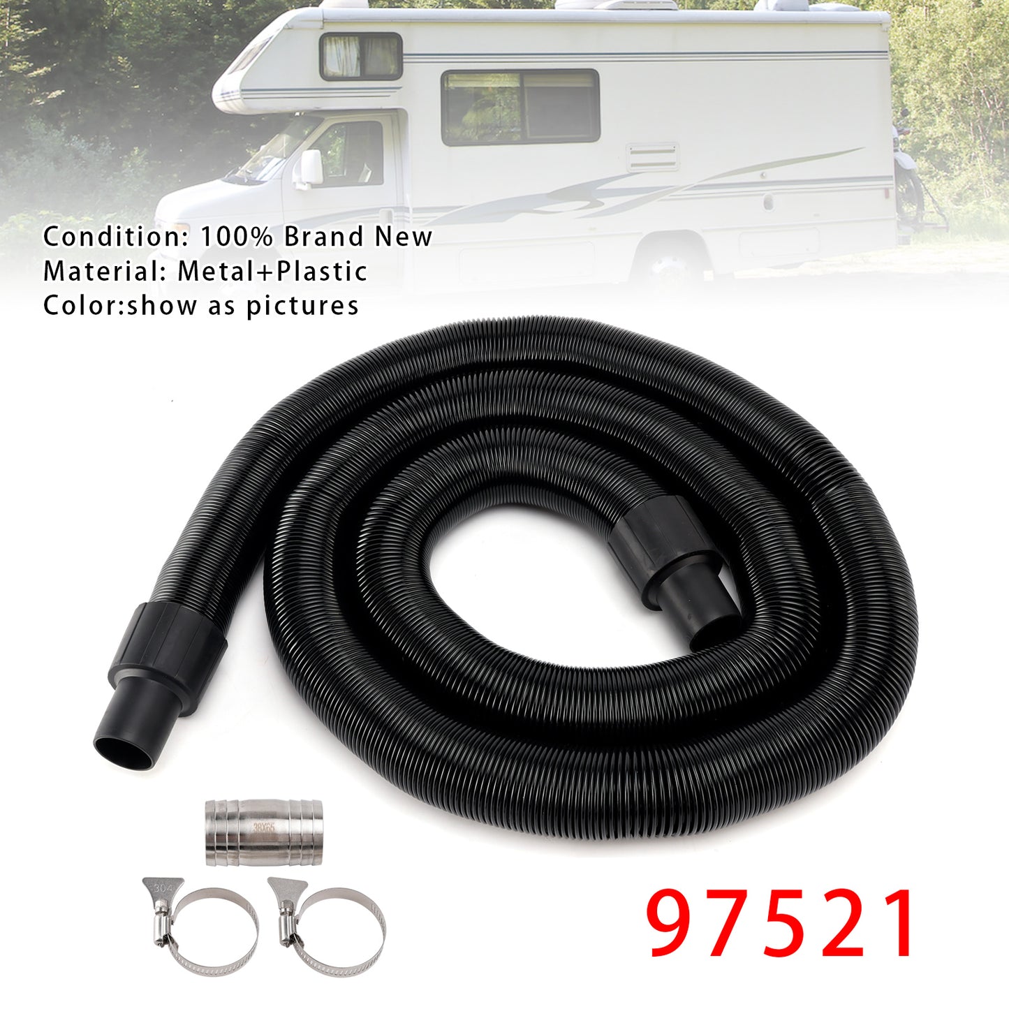 Thetford Sani-Con Turbo 400S 500S 600S 700S,1-1/2inch 22FT 97521 RV Macerator Hose Sewer Kit