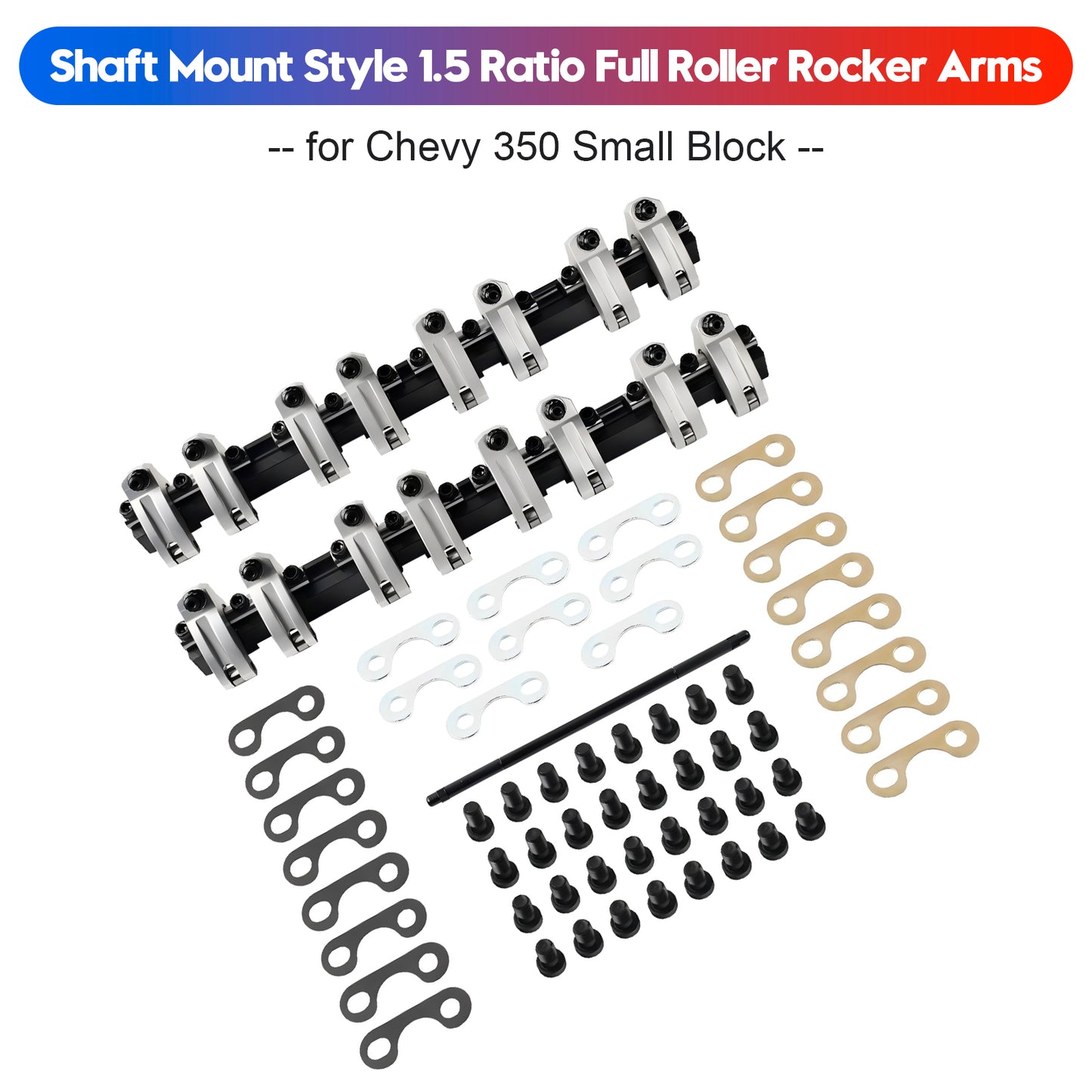 Shaft Mount Style 1.5 Ratio Full Roller Rocker Arms Chevy 350 Small Block