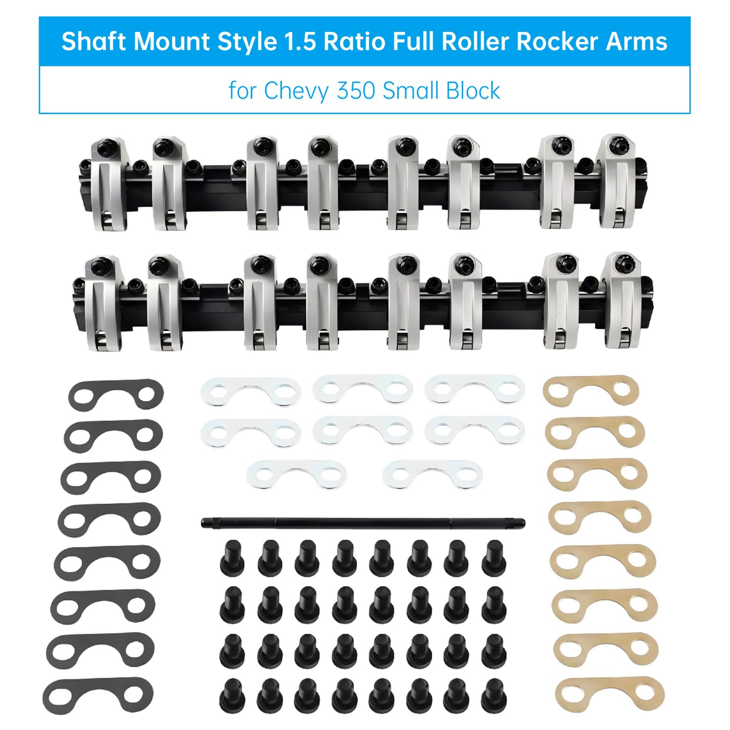 Shaft Mount Style 1.5 Ratio Full Roller Rocker Arms Chevy 350 Small Block