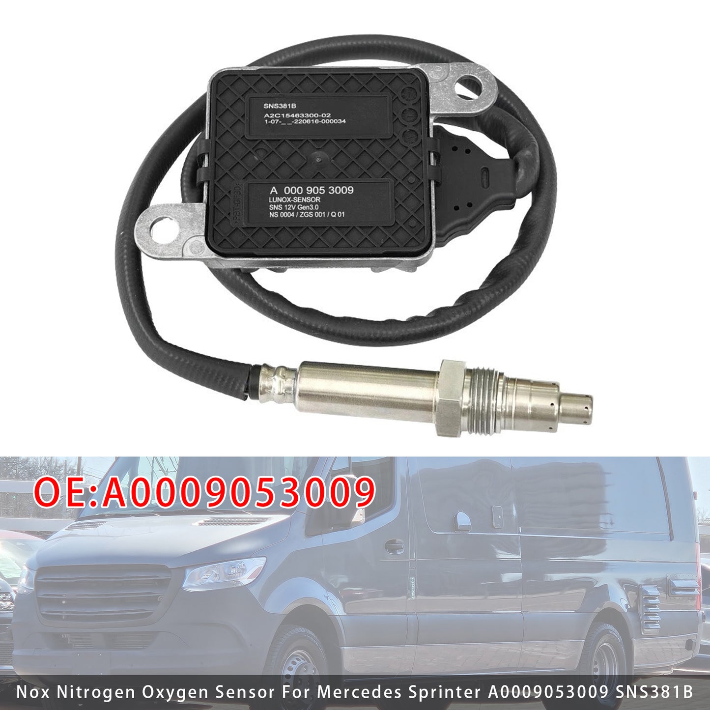 2018-2021 Mercedes-Benz Sprinter 2500/ 3500/ 3500XD A0009053009 SNS381B Nox Nitrogen Oxygen Sensor