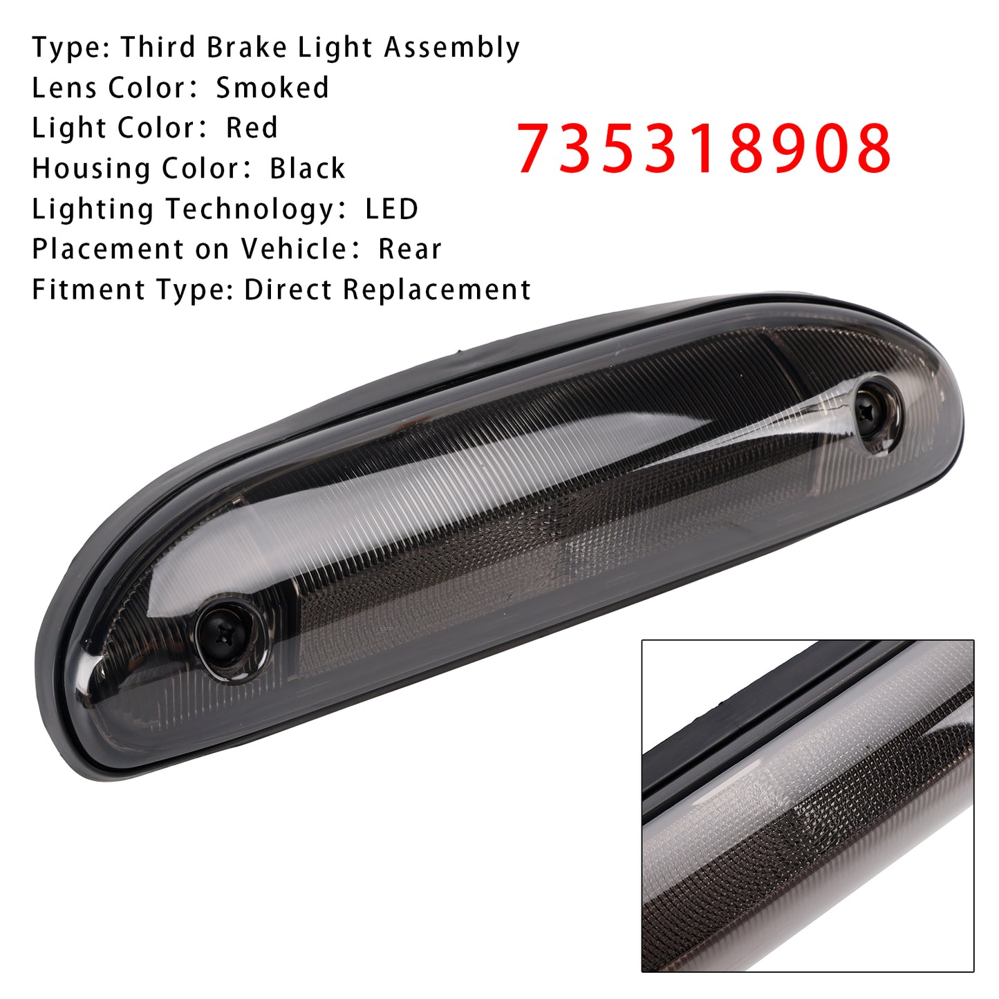 Ducato 244 Citroën Jumper Smoked 735318908 LED Third Brake Light Stop Lamp