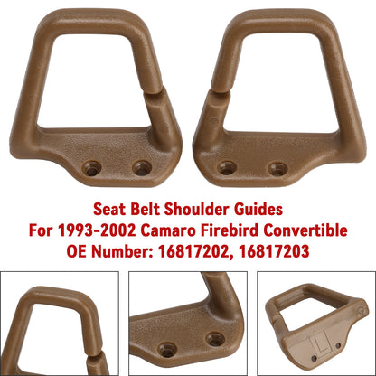 Tan Seat Belt Shoulder Guides 1993-2002 Camaro Firebird Convertible HT7203/7202