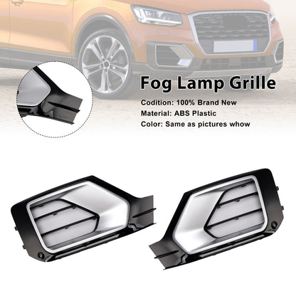 2PCS Front Bumper Grille Fog Lamp Grille 2016-2020 Audi Q2 81A807681G