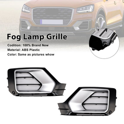 2PCS Front Bumper Grille Fog Lamp Grille 2016-2020 Audi Q2 81A807681G
