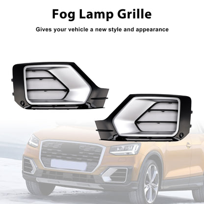 2PCS Front Bumper Grille Fog Lamp Grille 2016-2020 Audi Q2 81A807681G