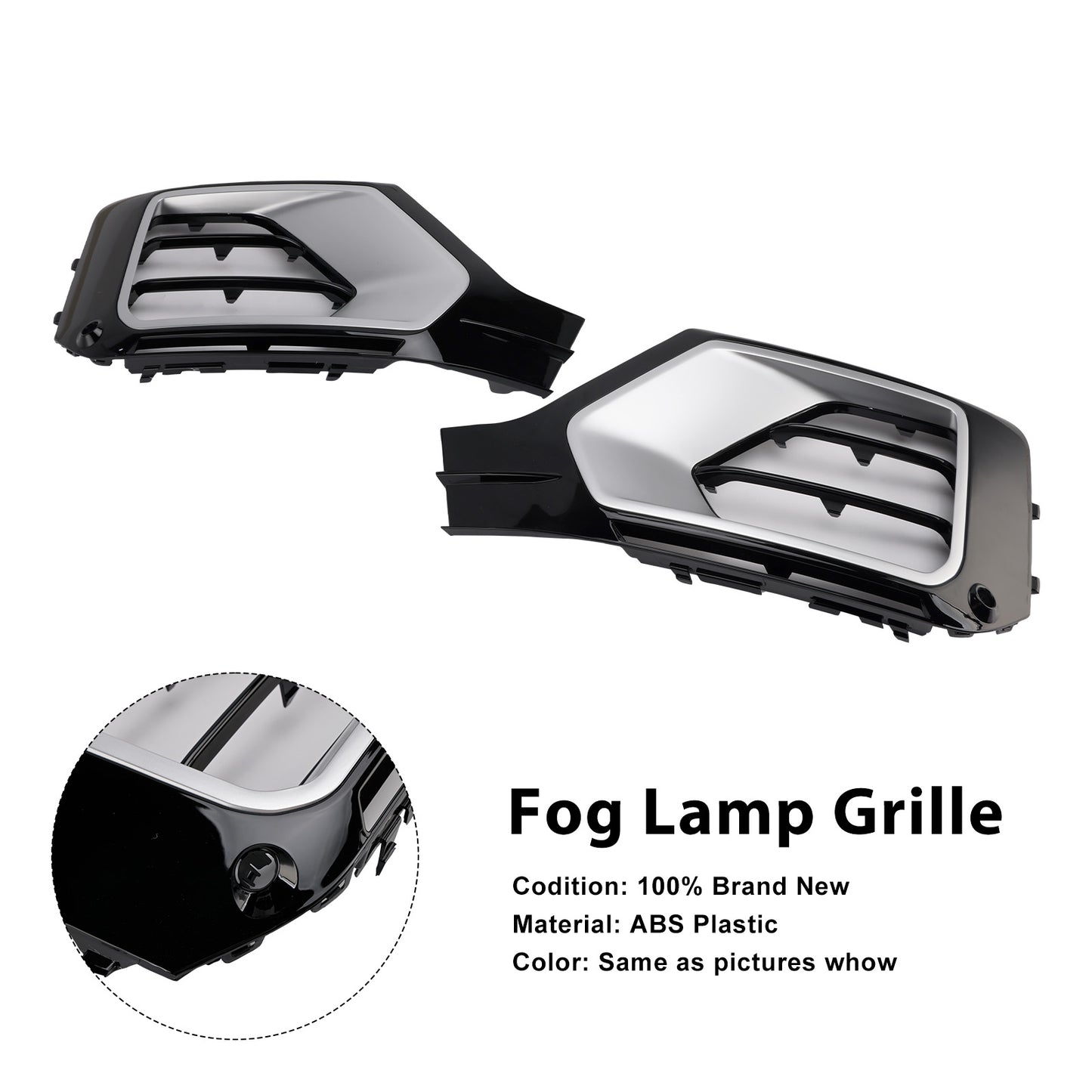 2016-2020 Audi Q2 81A807681G 2PCS Front Bumper Grille Fog Lamp Grille