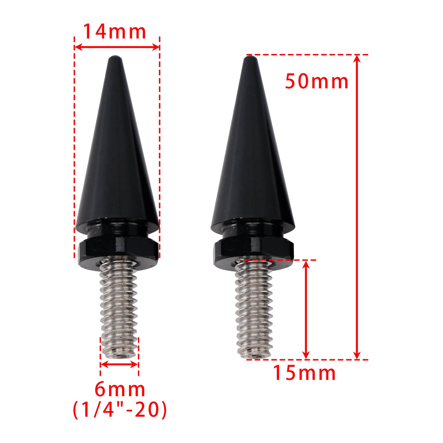 Touring Electra Glide Street Glide 96-13 3x Spike Windshield Bolts in Black