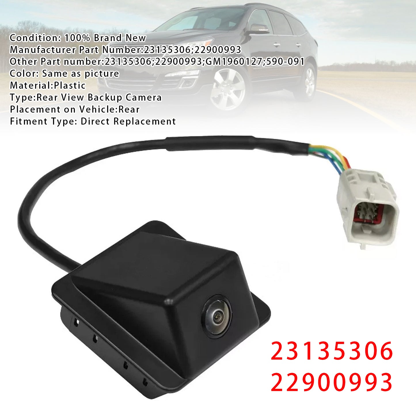 Rear View Reversing Camera 2013-2017 Chevrolet Traverse 23135306 22900993