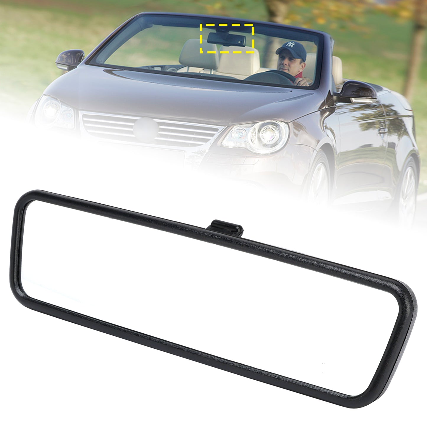 1998-2013 VW Golf/GTI18D 857 511H Black Rear View Interior Mirror Glass