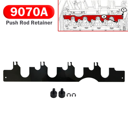 Installing the Intake Side Rocker Shaft Assembly 9070A Push Rod Retainer