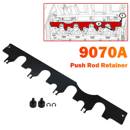 Installing the Intake Side Rocker Shaft Assembly 9070A Push Rod Retainer
