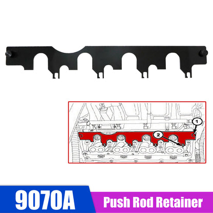 Installing the Intake Side Rocker Shaft Assembly 9070A Push Rod Retainer