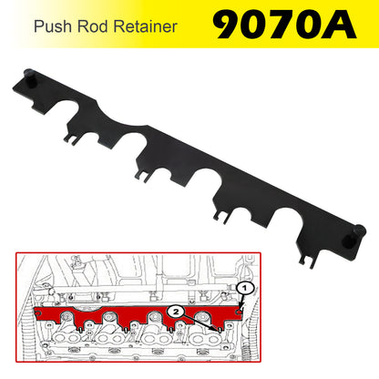 Installing the Intake Side Rocker Shaft Assembly 9070A Push Rod Retainer