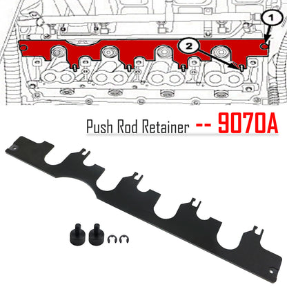 Installing the Intake Side Rocker Shaft Assembly 9070A Push Rod Retainer