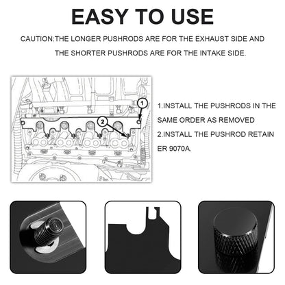 Installing the Intake Side Rocker Shaft Assembly 9070A Push Rod Retainer