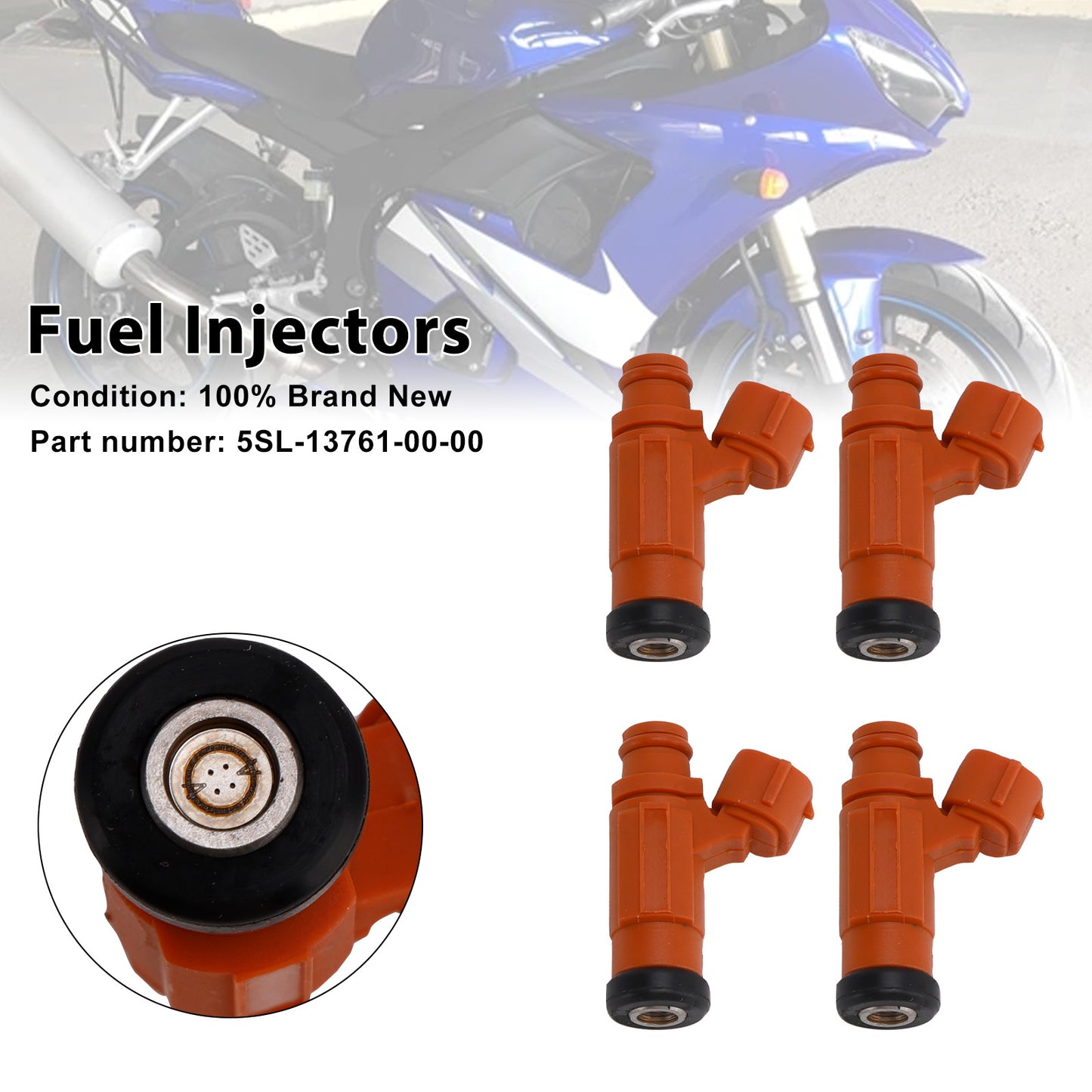 Yamaha YZF-R6 2003-2005 R6S 2006-2009 5SL-13761-00-00 4PCS Fuel Injectors