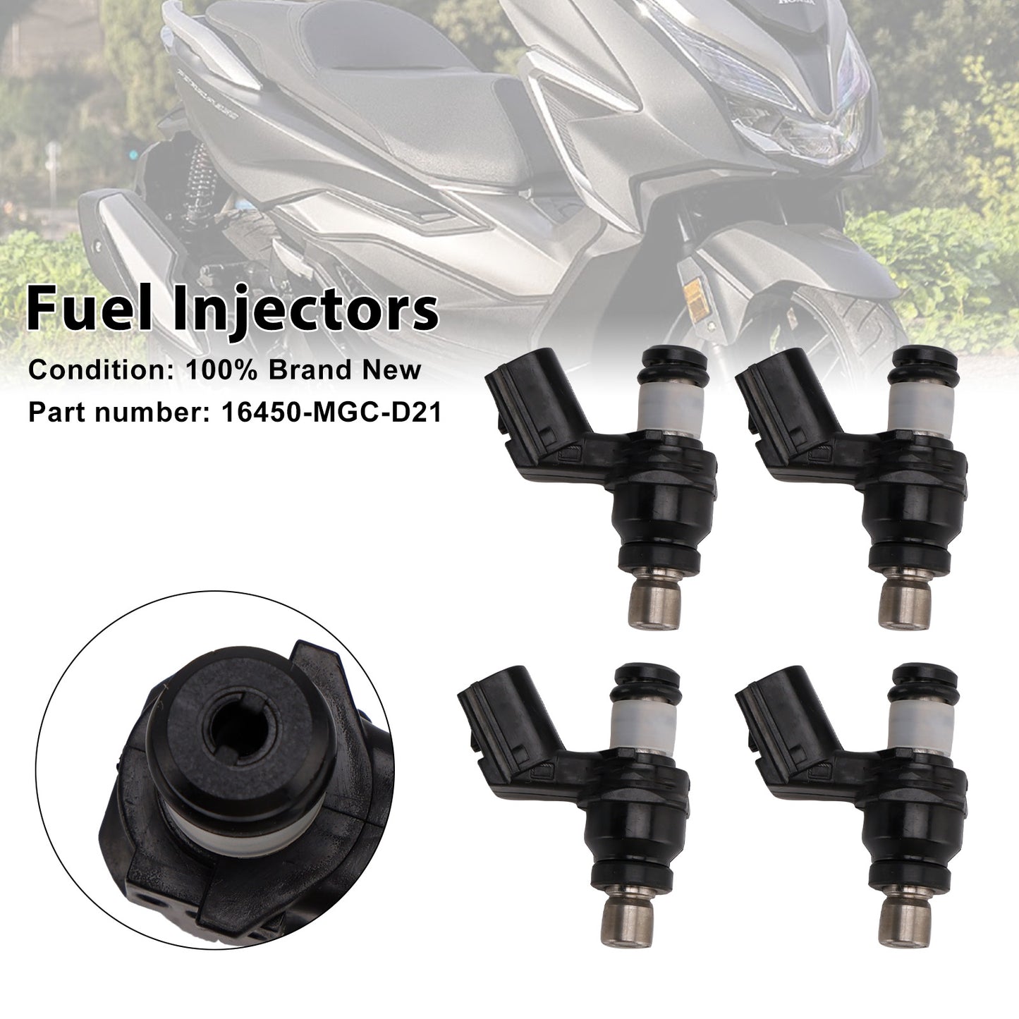 2014-2016 Honda NSS300 Forza 300 16450-MGC-D21 4PCS Fuel Injectors