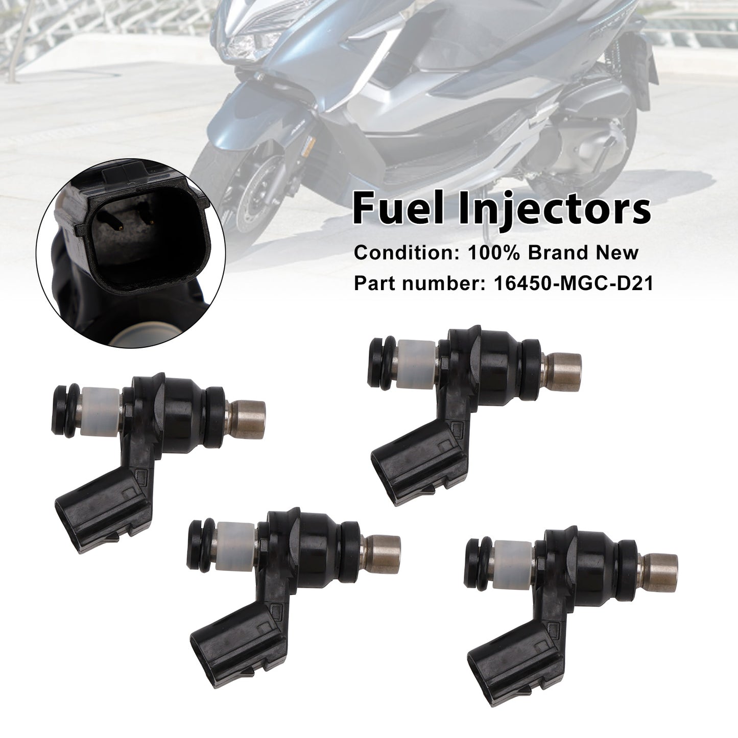 2014-2016 Honda NSS300 Forza 300 16450-MGC-D21 4PCS Fuel Injectors