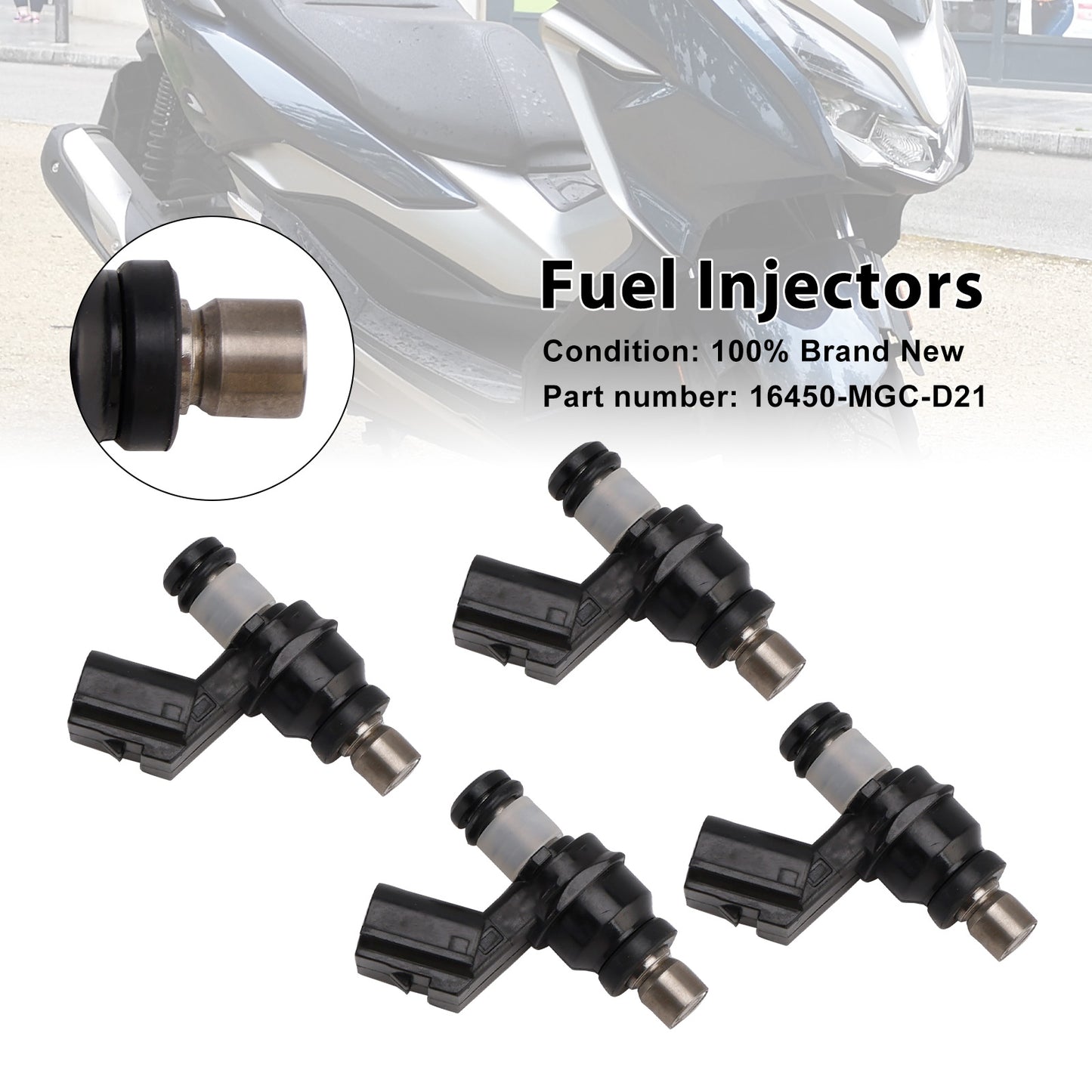 2014-2016 Honda NSS300 Forza 300 16450-MGC-D21 4PCS Fuel Injectors