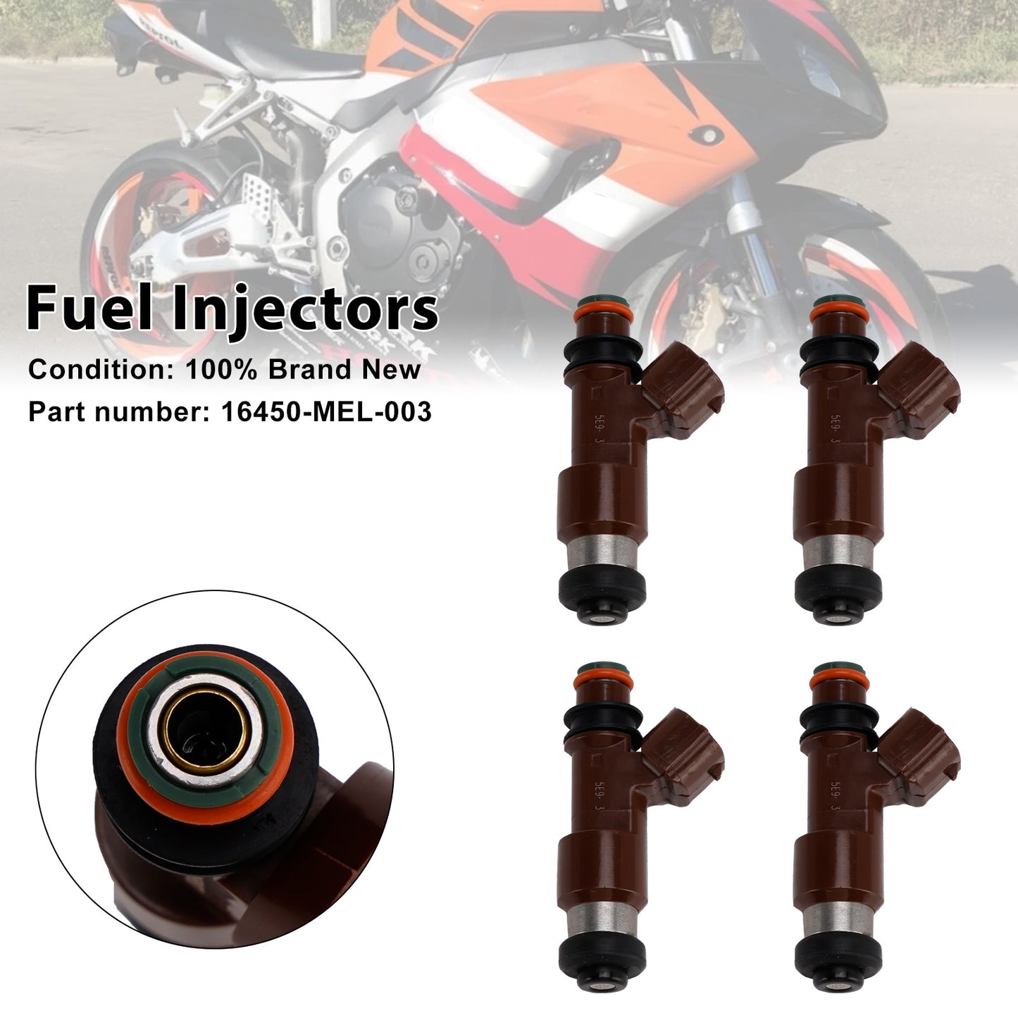 2004-2007 Honda CBR1000RR FIREBLADE ENGLAND/AUSTRALIA/EUROPEAN 16450-MEL-003 4PCS Fuel Injectors