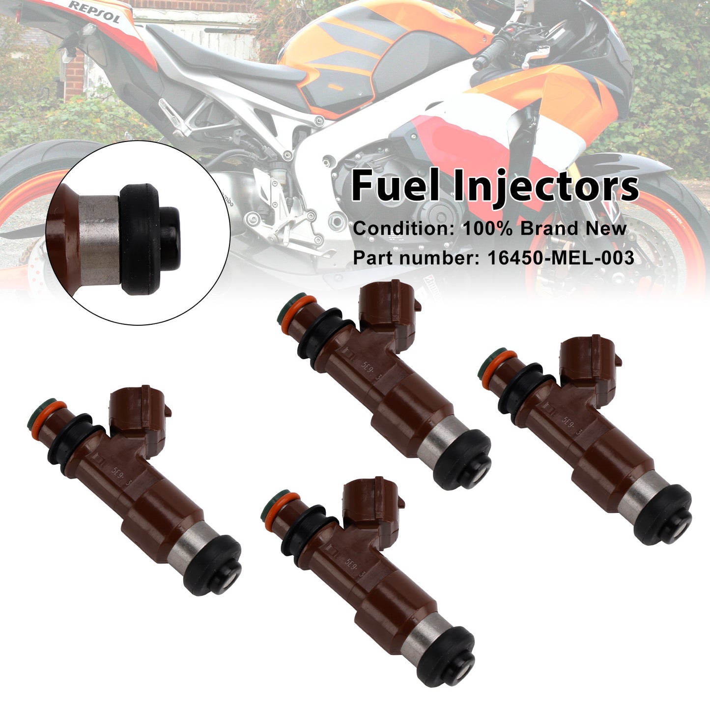 2004-2007 Honda CBR1000RR FIREBLADE ENGLAND/AUSTRALIA/EUROPEAN 16450-MEL-003 4PCS Fuel Injectors