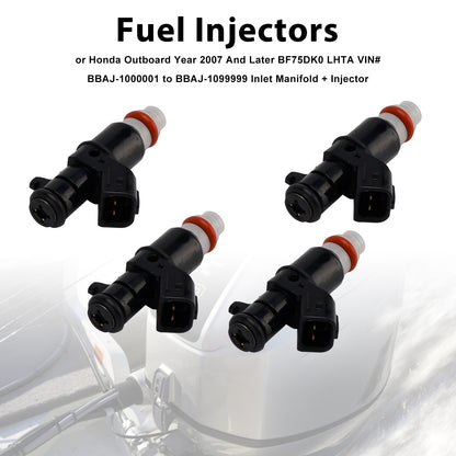Honda BF90D BF75 Outboard 16450-ZY9-003 4PCS Fuel Injectors