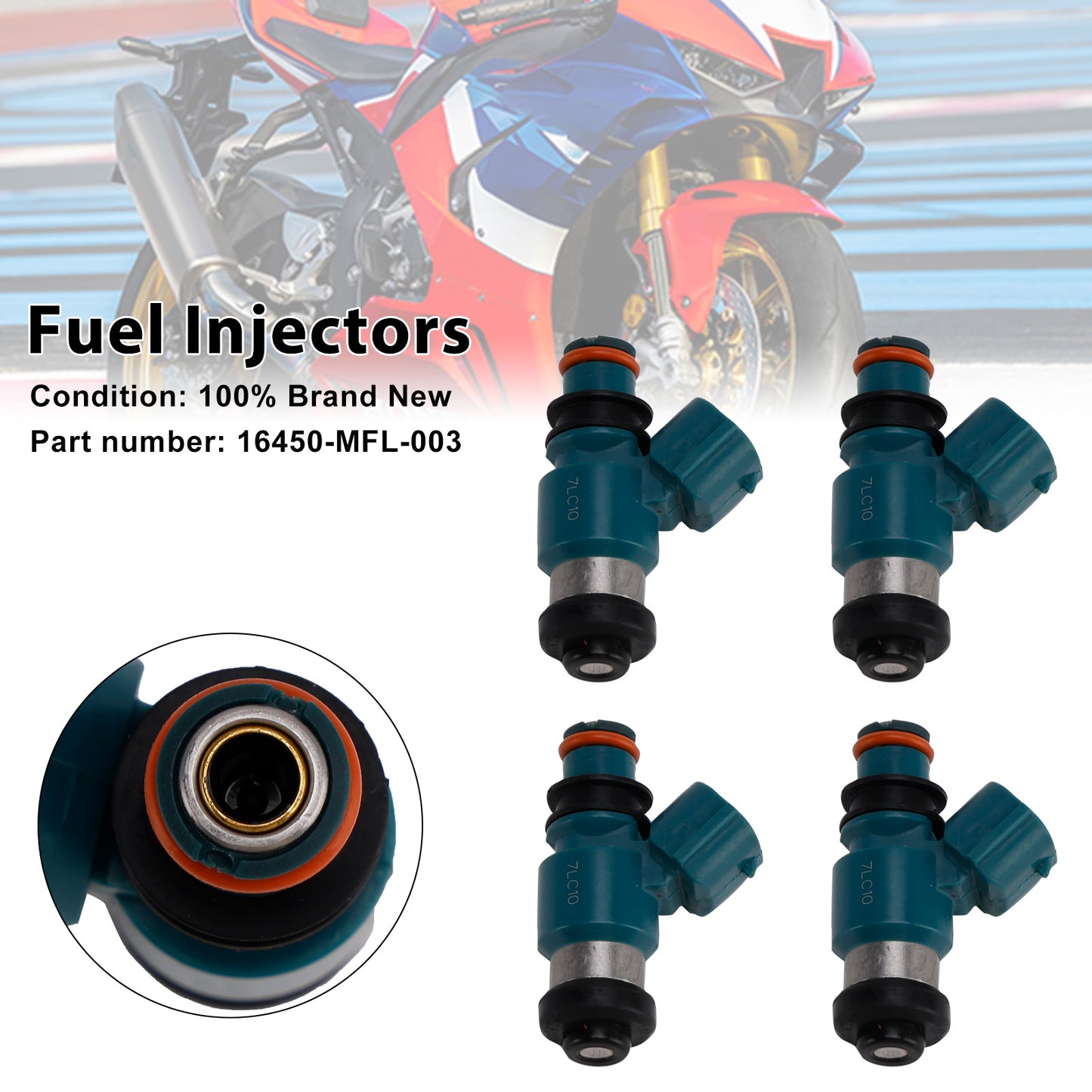 2010-2017 Honda VFR1200F 16450-MFL-003 4PCS Fuel Injectors