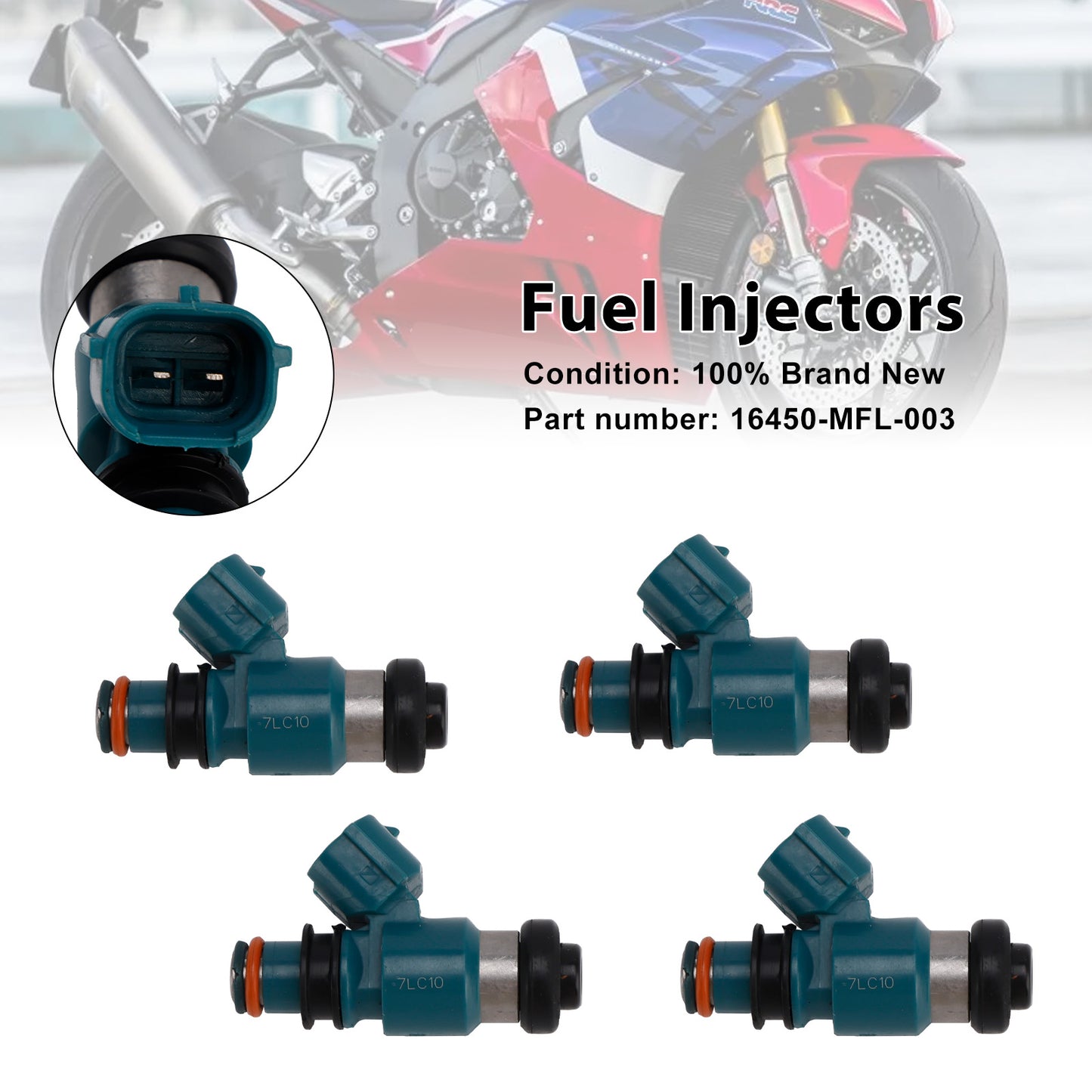 2010-2017 Honda VFR1200F 16450-MFL-003 4PCS Fuel Injectors