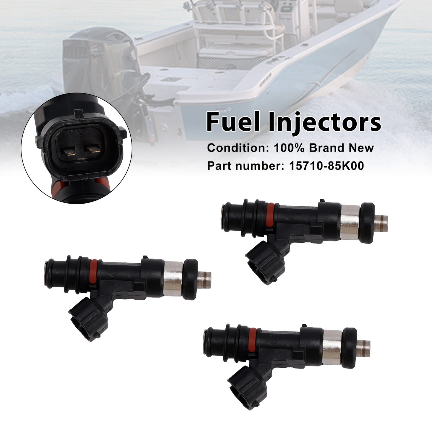 2010-2024 Suzuki Outboard 60HP DF60A 15710-85K00 3PCS Fuel Injectors