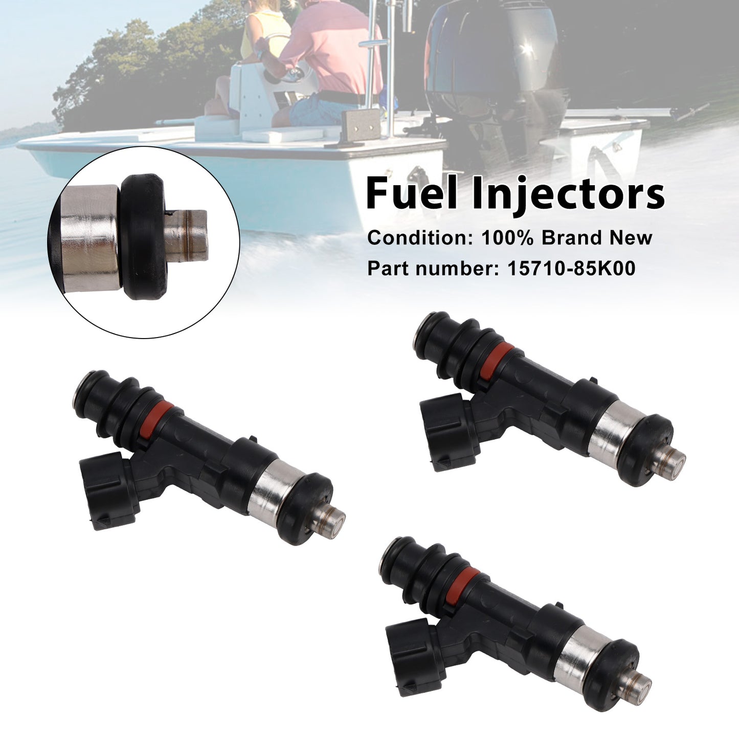 2010-2024 Suzuki Outboard 60HP DF60A 15710-85K00 3PCS Fuel Injectors