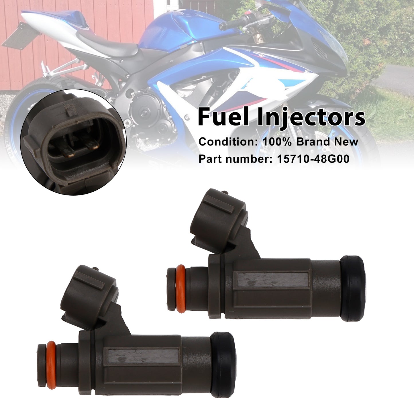 2008-2009 VLR1800 Boulevard C109R Throttle Body 15710-48G00 2PCS Fuel Injectors