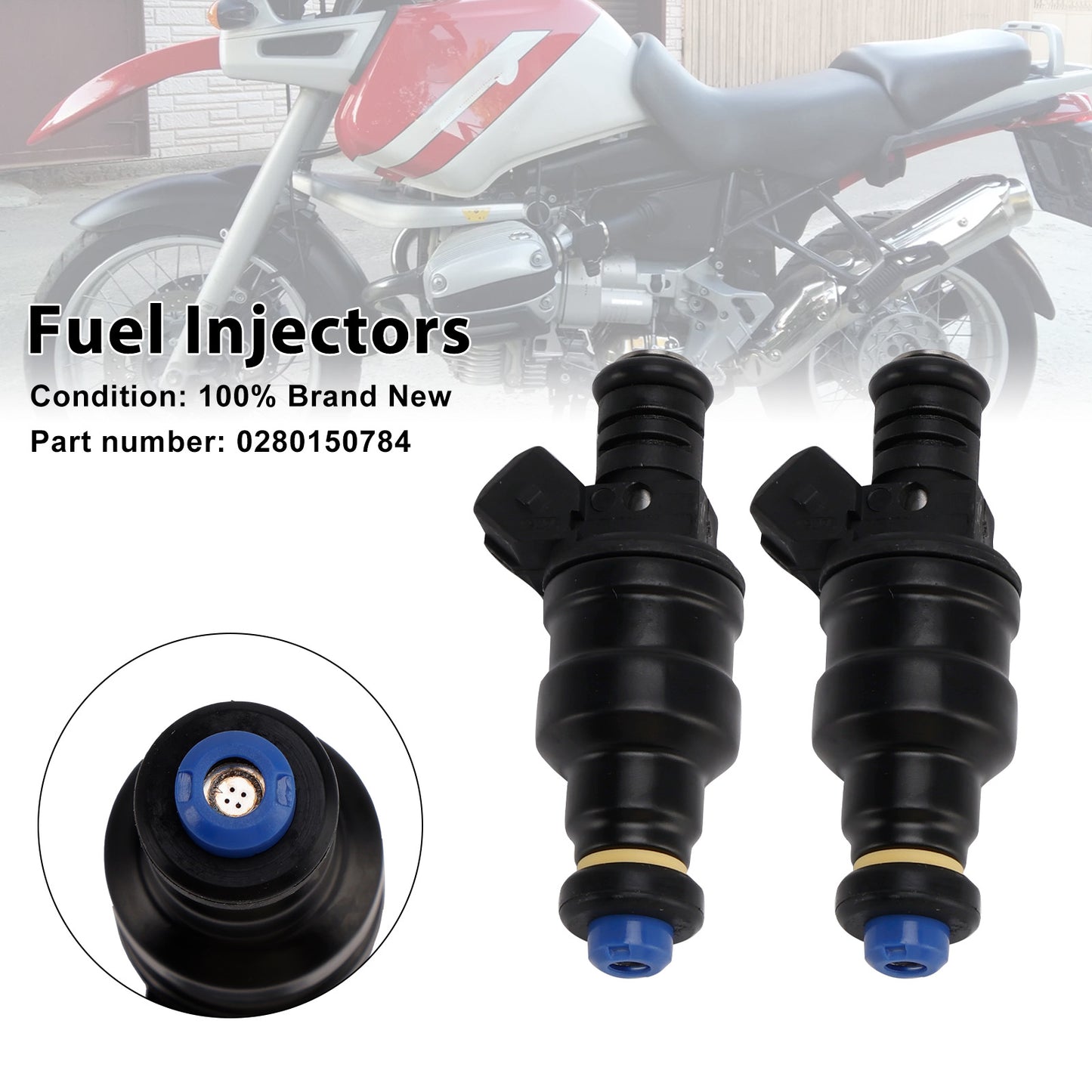 2PCS Fuel Injectors 1994-1999 BMW R1100 RT R850 R1100GS R850GS 0280150784