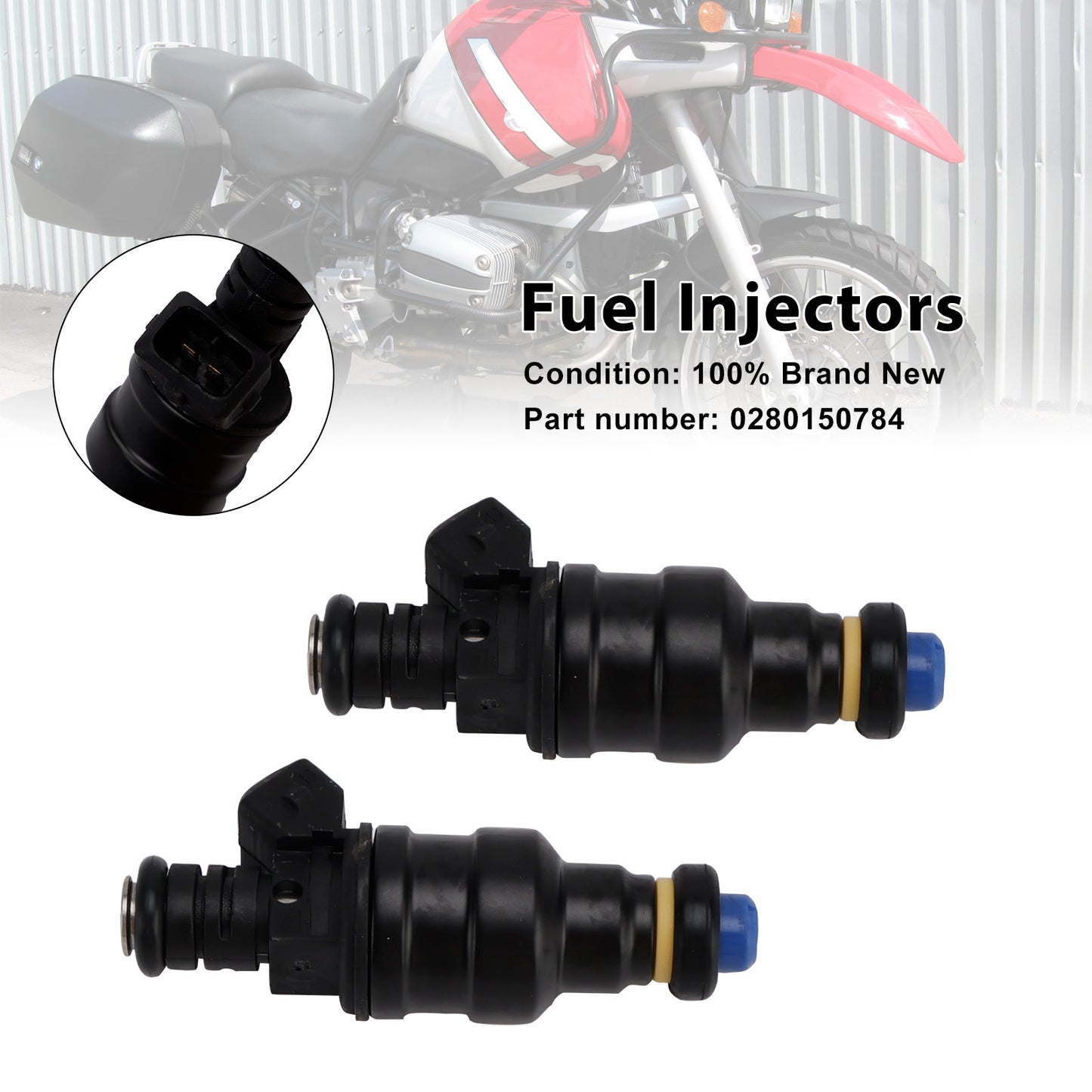 2PCS Fuel Injectors 1994-1999 BMW R1100 RT R850 R1100GS R850GS 0280150784