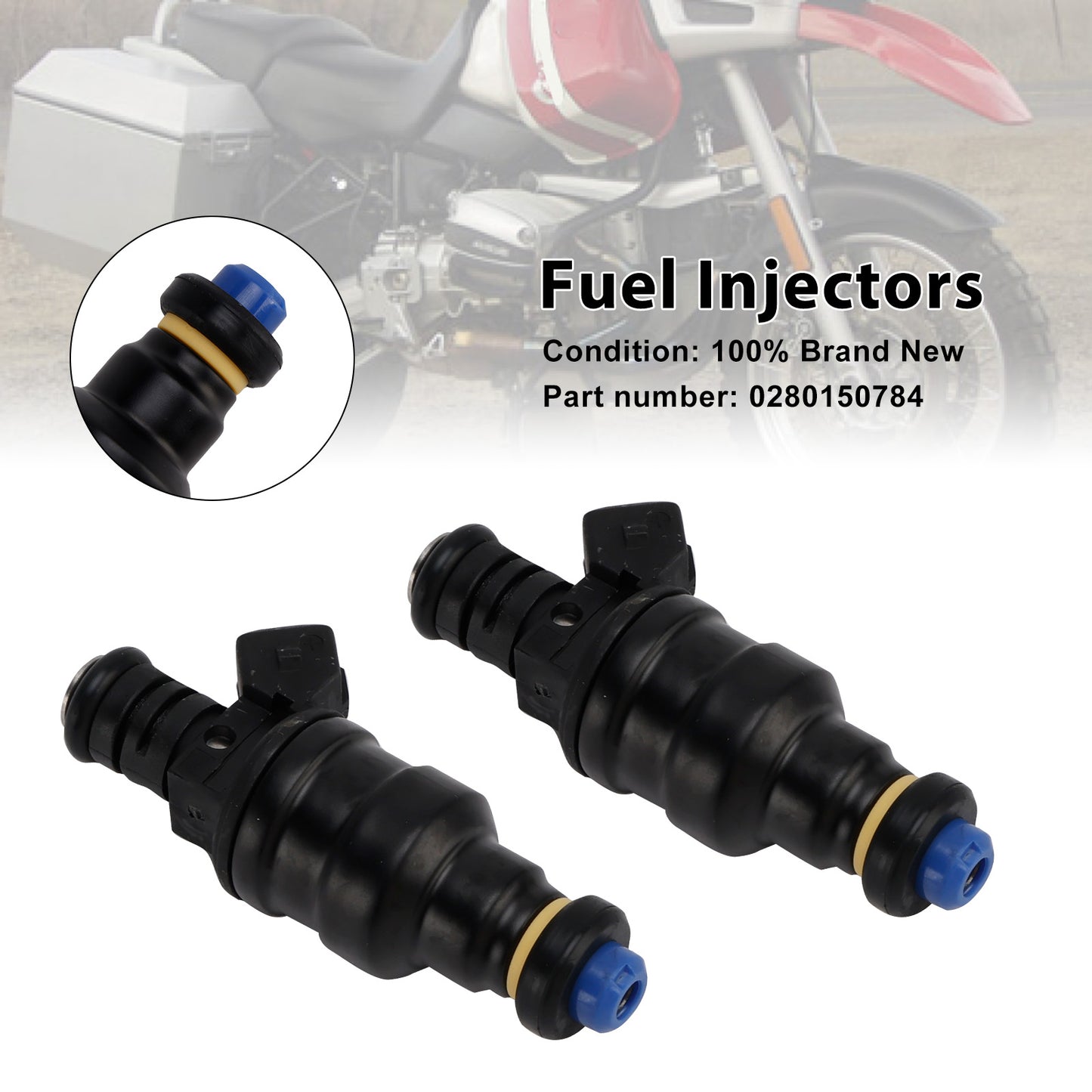 2PCS Fuel Injectors 1994-1999 BMW R1100 RT R850 R1100GS R850GS 0280150784