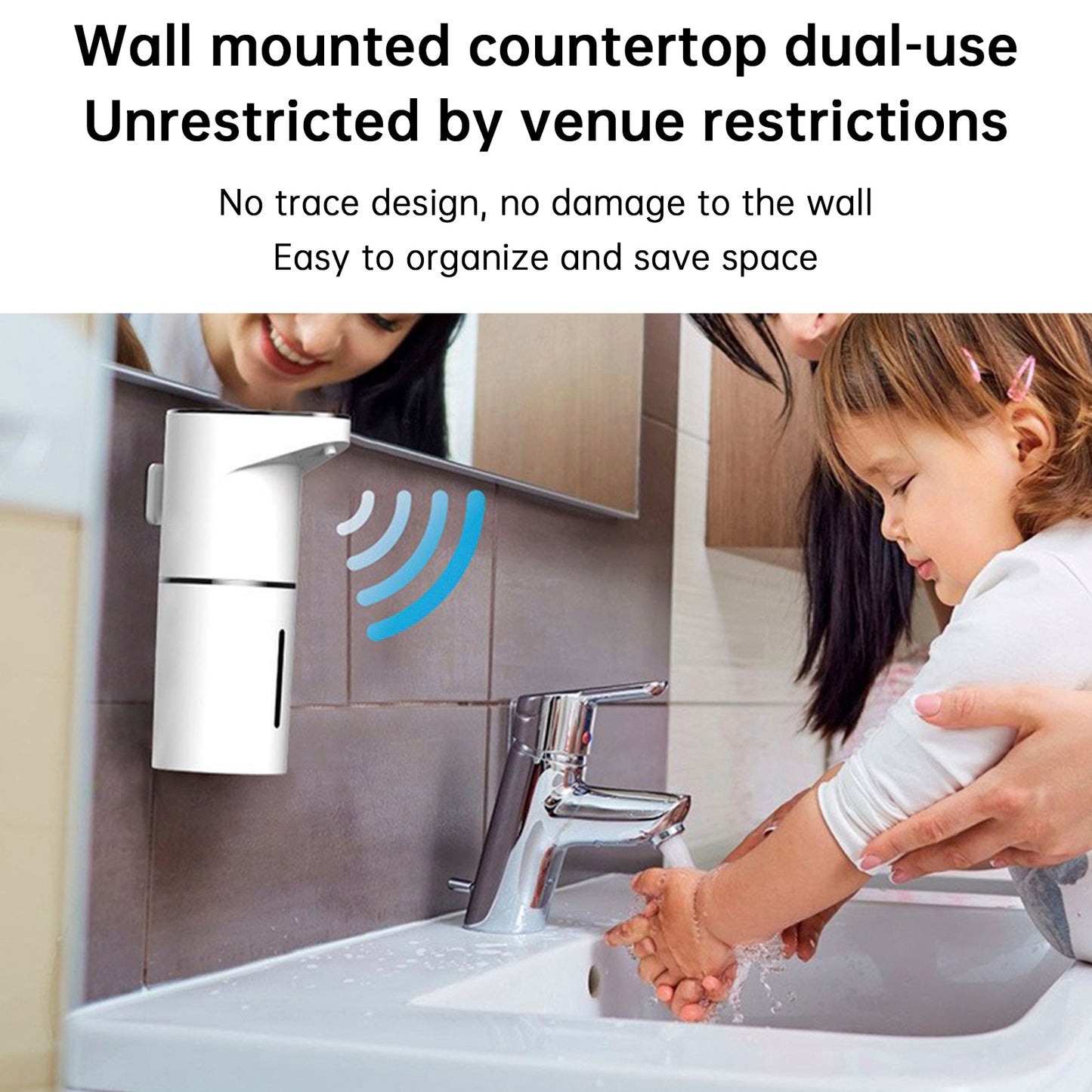Automatic Foaming Soap Dispenser 11.84oz Wall Mount Touchless Auto Hand Soap Dispenser Rechargeable 3 Gear Foaming Adjustable Hand & Dish Soap Dispenser for Kitchen Bathroom Hotel
