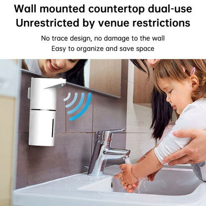 Automatic Foaming Soap Dispenser 11.84oz Wall Mount Touchless Auto Hand Soap Dispenser Rechargeable 3 Gear Foaming Adjustable Hand & Dish Soap Dispenser for Kitchen Bathroom Hotel