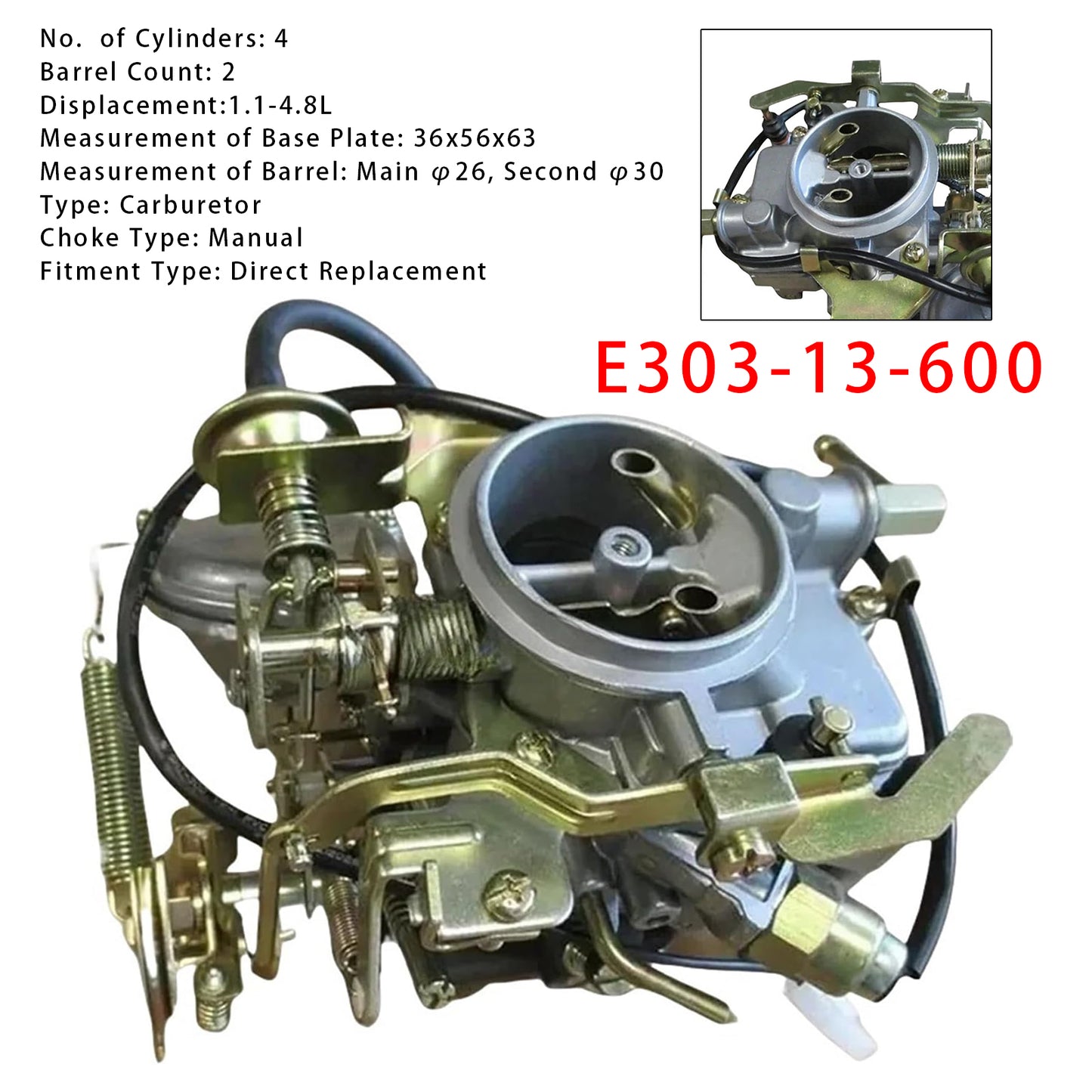 1980-1982 Mazda PICK UP E303-13-600 Carburetor