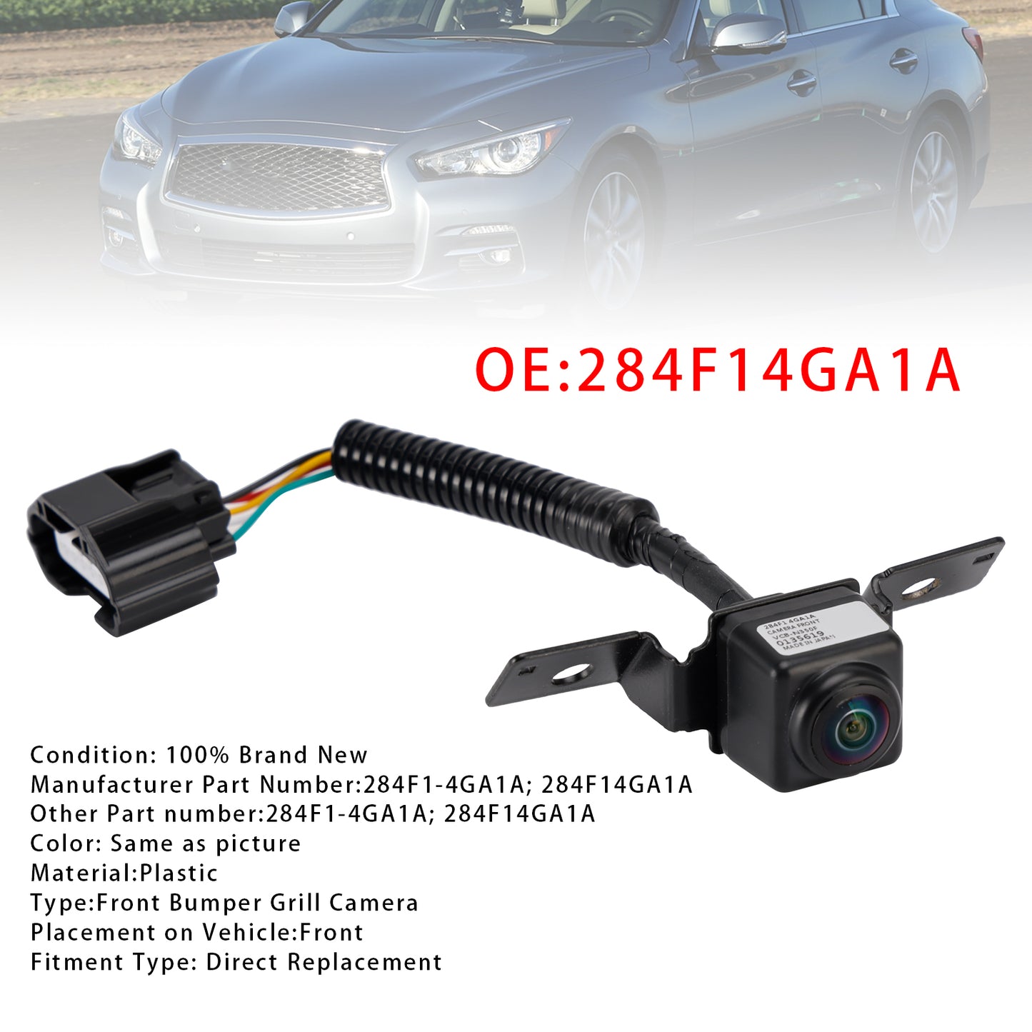 2014-2018 Infiniti Q50L 284F1-4GA1A Front Bumper Grill Camera Parking Assist