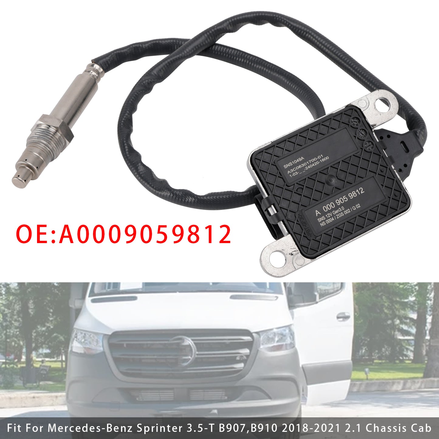 2018-2021 Mercedes-Benz Sprinter 3-T B910 2.1 Van A0009059812 Nox Nitrogen Oxide Sensor