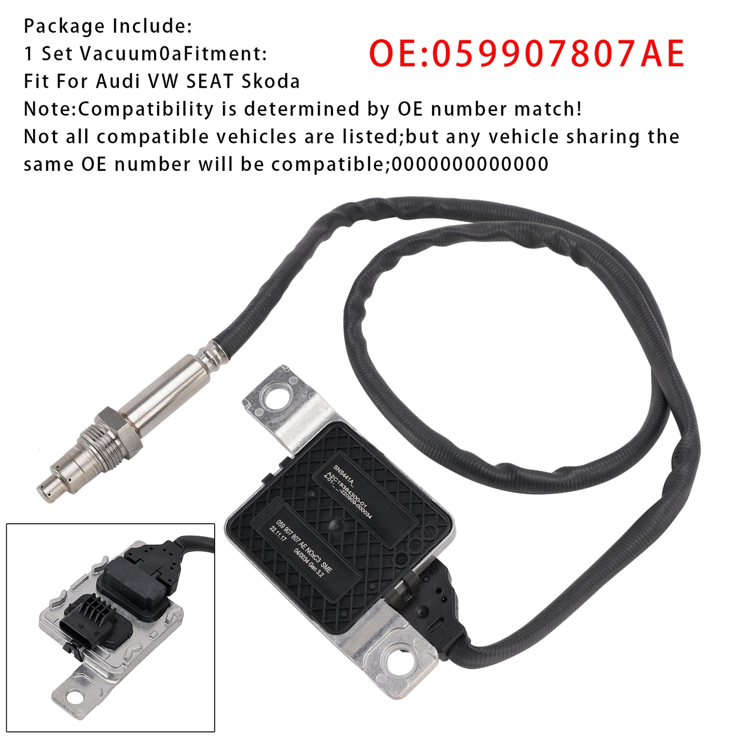 Audi VW Skoda SEAT 059907807AE SNS441A Nox Nitrogen Oxide Sensor