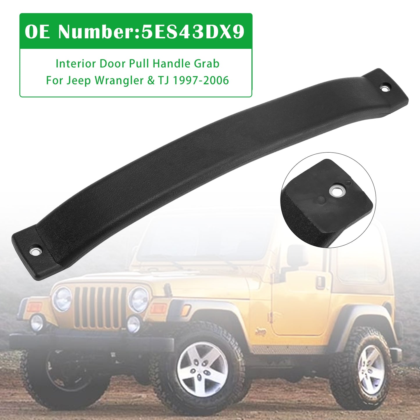 Interior Door Pull Handle Grab 1997-2006 Jeep Wrangler & TJ 5ES43DX9