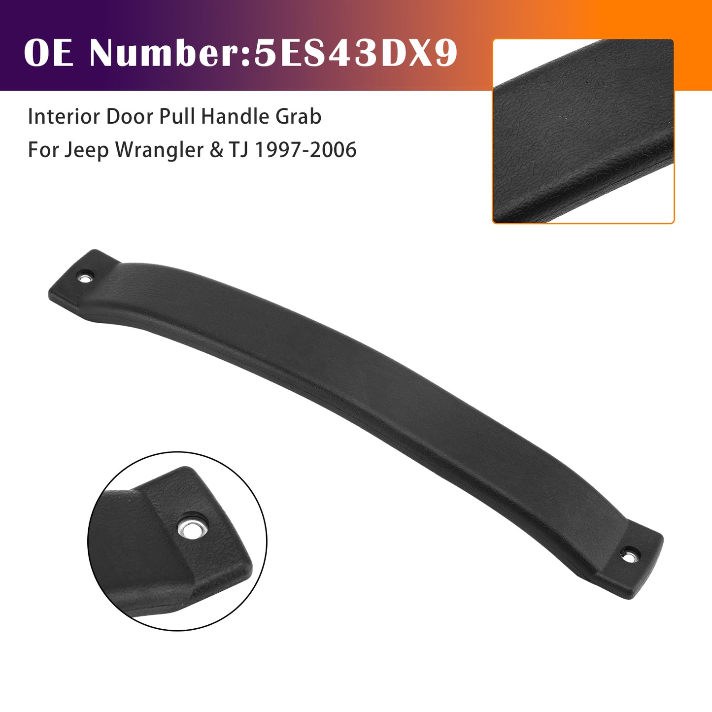 Interior Door Pull Handle Grab 1997-2006 Jeep Wrangler & TJ 5ES43DX9