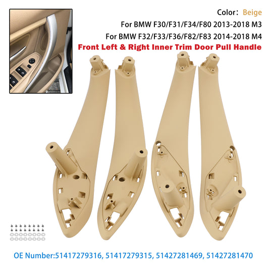 BMW F30 F80 F31 F32 F33 F35 M3 4PCS Beige Inner Trim Door Pull Handle