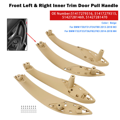 2017-2018 BMW 440i 440i Gran Coupe 440i xDrive 440i xDrive Gran Coupe Base 51417279316 4PCS Beige Inner Trim Door Pull Handle