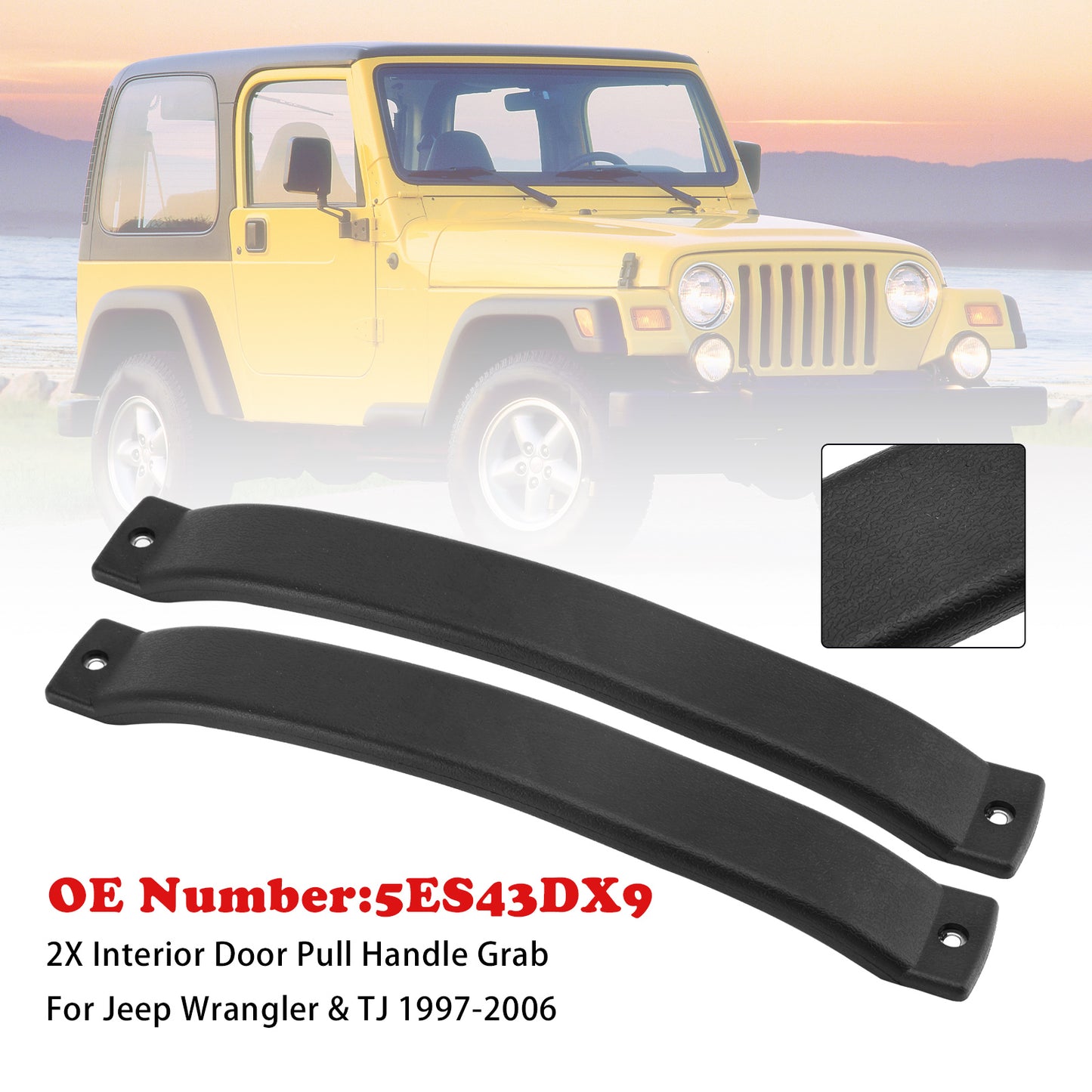 Interior Door Pull Handle Grab 1997-2006 Jeep Wrangler & TJ 5ES43DX9