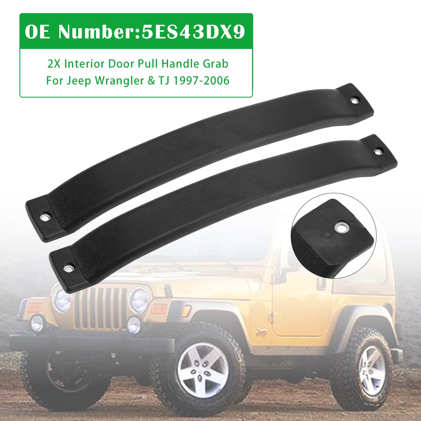 Interior Door Pull Handle Grab 1997-2006 Jeep Wrangler & TJ 5ES43DX9
