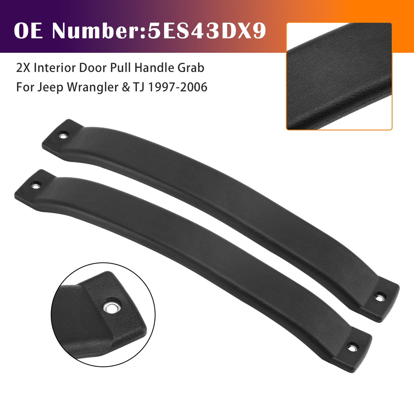Interior Door Pull Handle Grab 1997-2006 Jeep Wrangler & TJ 5ES43DX9