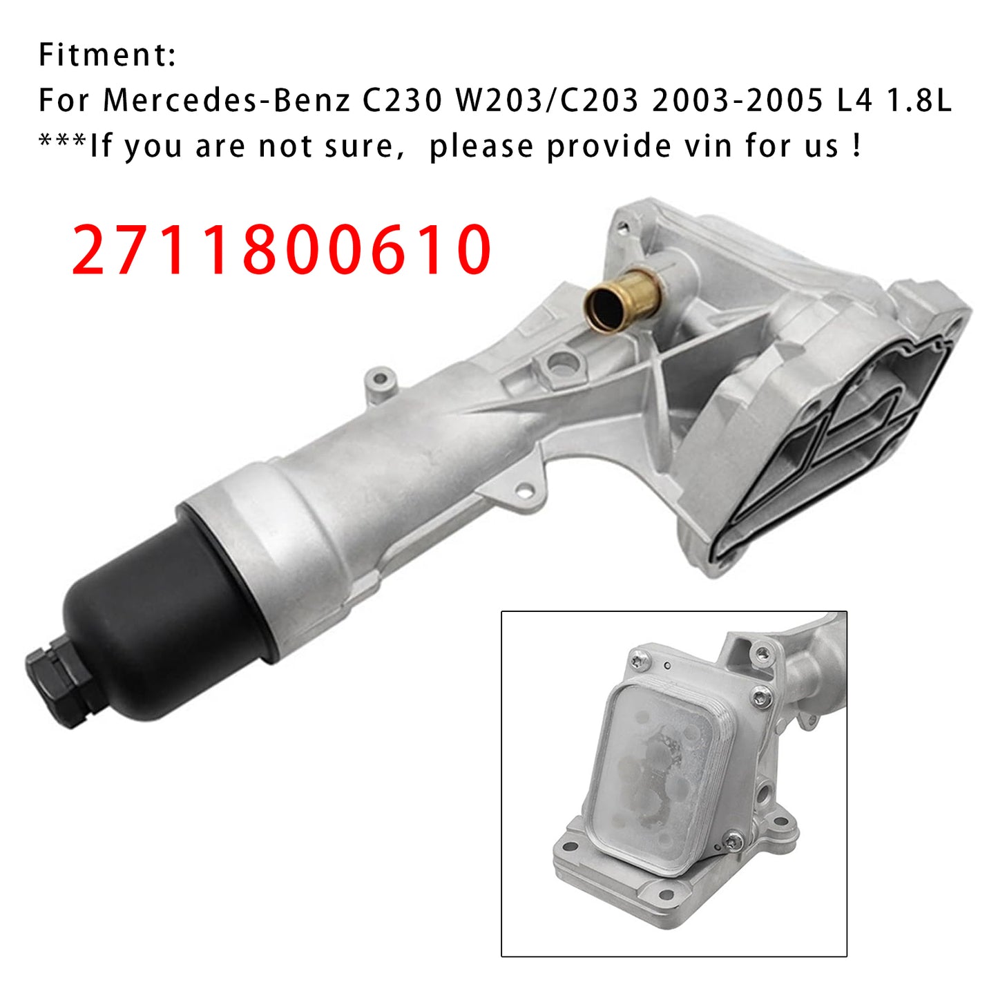 2003-2005 Mercedes-Benz C230 W203/C203 1.8L 2711800610 Engine Oil Filter Housing